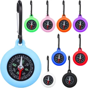 9pcs Mini Compass with Carabiner Clip Portable and Lightweight Navigation Tool for Hiking Camping Backpacking and Outdoor Adventures Accurate Direction and Hands Convenience