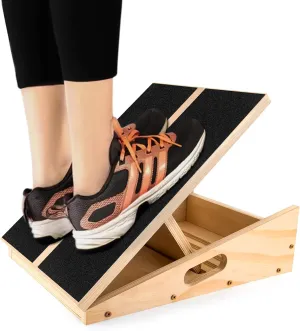 Adjustable Wooden Slant Board for Calf Stretching – Calf Stretcher Incline Board for Squats, Achilles, Ankle, Foot & Leg Exercise – Calf Stretch Slant Board for Rehab & Fitness
