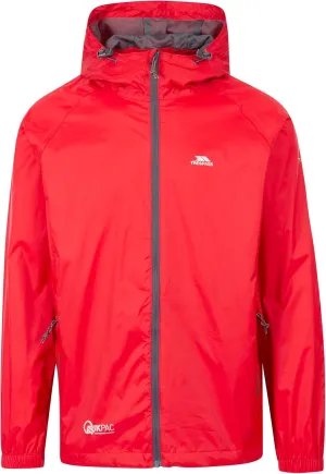 Adults Unisex Qikpac Packaway Waterproof Jacket (M) (Red)