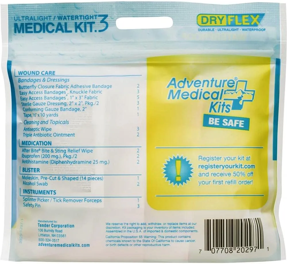 Adventure Medical Ultralight / Watertight .3 Medical Kit (Expires 11/2025)