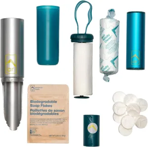 Adventure Ready Backpacking Trowel Toilet Kit - Includes Aluminum Camping Shovel, Toilet Paper, Packout Bags, Soap Flakes & Compressed Towelettes