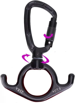Aerial Silks Hardware or Single Point Yoga Hammock Rigging Aluminum Swivel D Auto Locking Carabiner Rated 25KN Low Ceilings