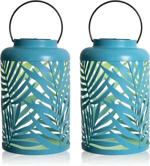 Afirst Solar Lanterns Outdoor, 2 Pack Hanging Solar Lights Hollow Out Waterproof Decorative LED Lanterns for Yard, Patio,Lawn,Pathway,Garden Decor Mother's Day Gifts