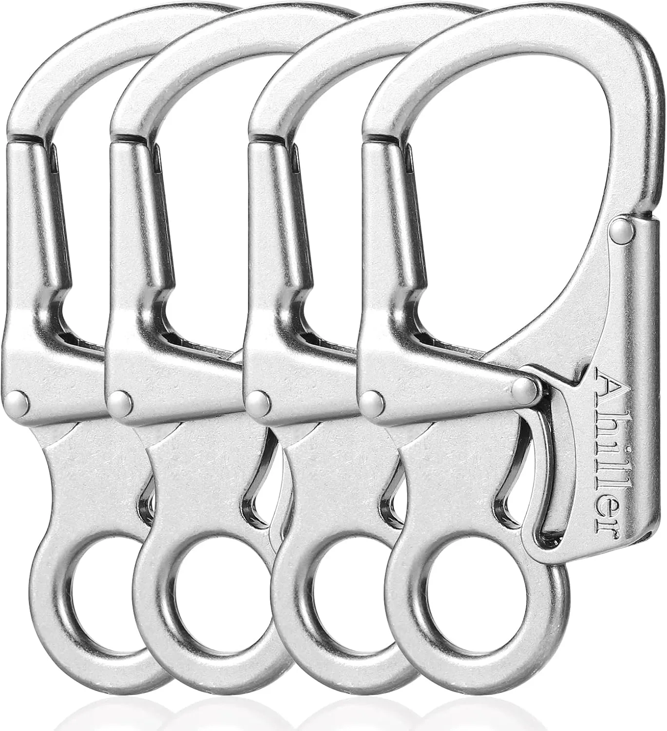 Ahiller Carabiner Clip, Double Anti-Misopening Locking Design, 3" Zinc Alloy Heavy Keychain for Outdoor Camping Hiking, Key Ring Clip