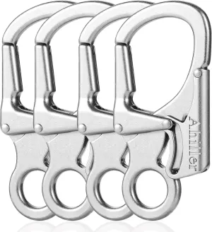Ahiller Carabiner Clip, Double Anti-Misopening Locking Design, 3" Zinc Alloy Heavy Keychain for Outdoor Camping Hiking, Key Ring Clip