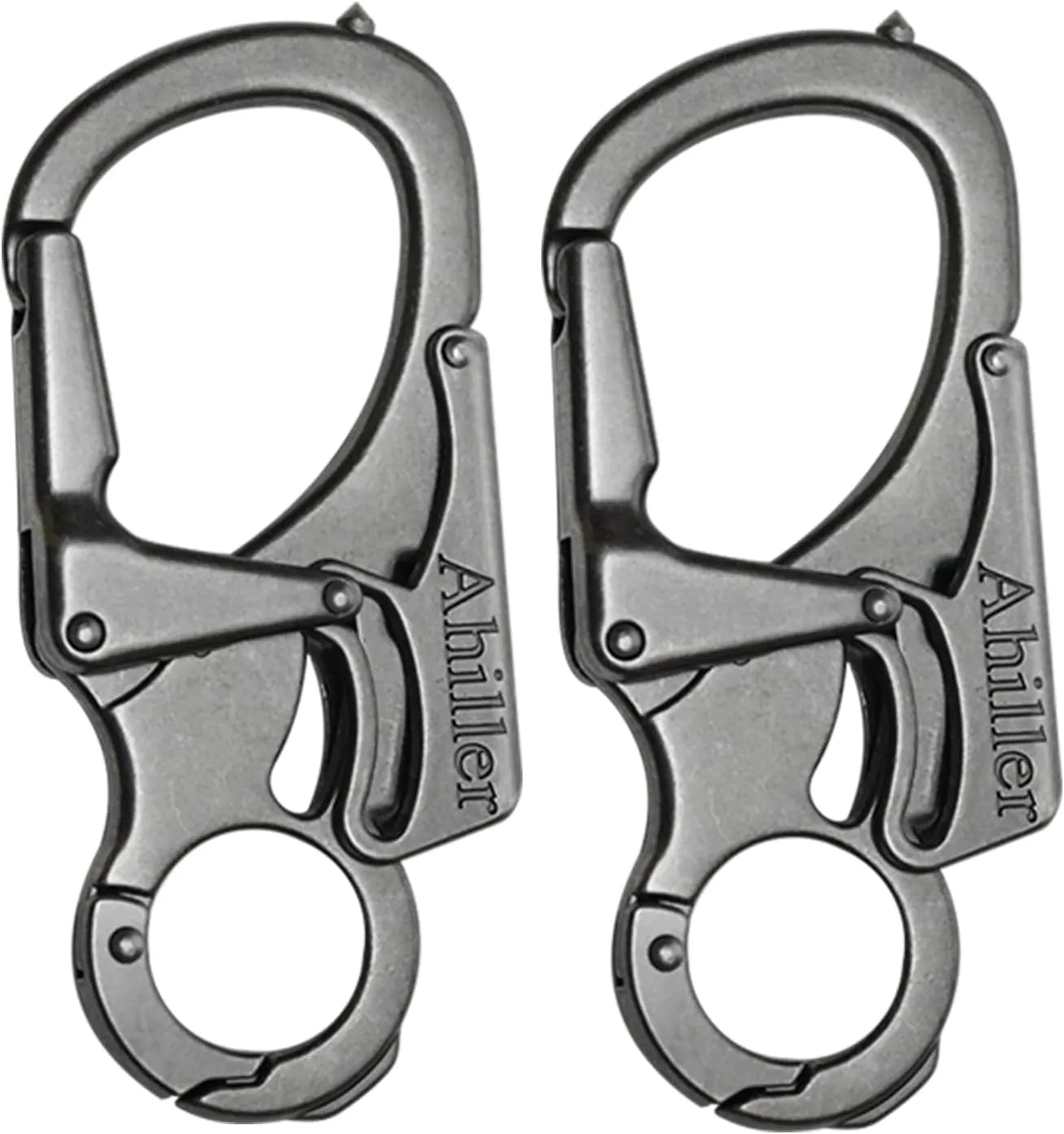 Ahiller Carabiner Keychain Clip, Double Lock Designed - Tungsten Steel Tip, Multifounction Tools for Camping, Hiking, Fishing, Outdoor Survival