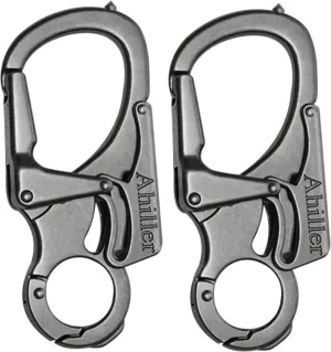 Ahiller Carabiner Keychain Clip, Double Lock Designed - Tungsten Steel Tip, Multifounction Tools for Camping, Hiking, Fishing, Outdoor Survival