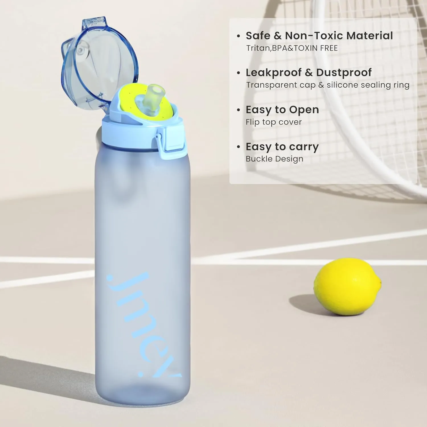 Air Water Up Bottle with Flavor Pods, 32 oz Water Bottles with Straw, Leakproof & BPA Free, Wide Mouth and Fast Water Flow Motivational Drinking Sports Water Bottle - Green