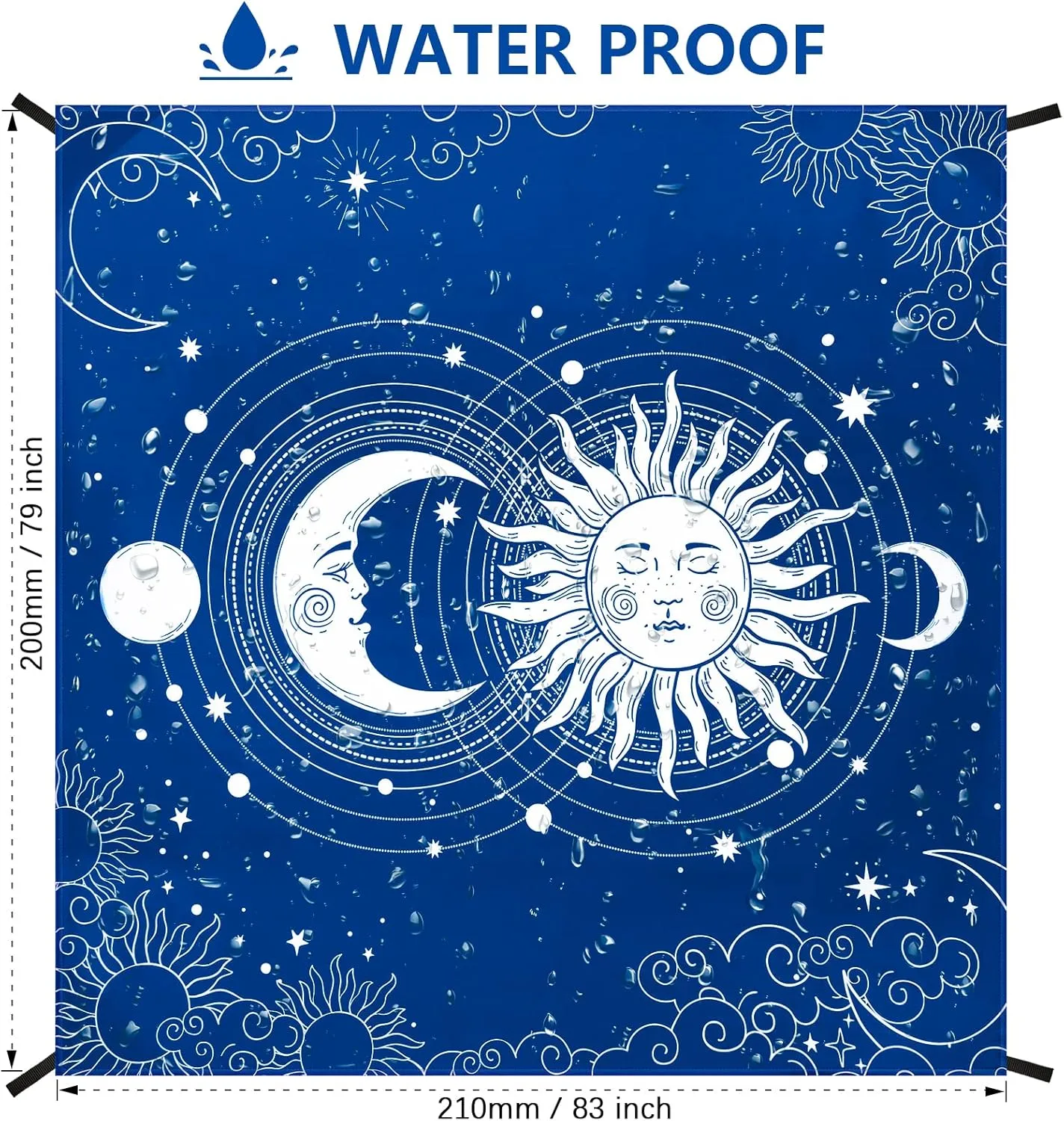 AISPARKY Beach Blanket Waterproof Sandproof, Oversized Large Beach Mat 79" X 83"/120"x108" for 1-8 Adults, Quick Drying&Compact&Lightweight, Picnic Mat Vacation Essentials for Beach Camping Travel