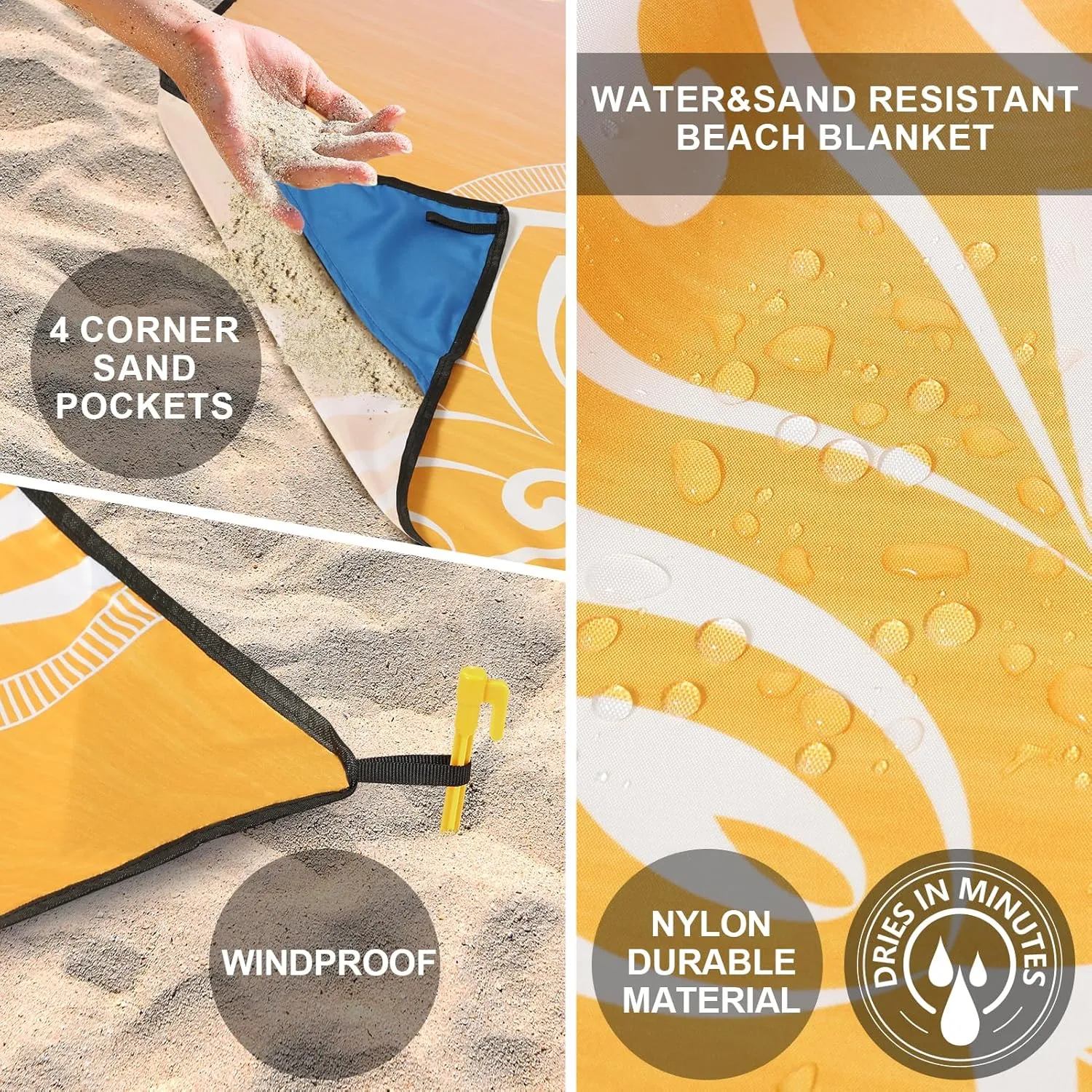 AISPARKY Beach Blanket Waterproof Sandproof, Oversized Large Beach Mat 79" X 83"/120"x108" for 1-8 Adults, Quick Drying&Compact&Lightweight, Picnic Mat Vacation Essentials for Beach Camping Travel