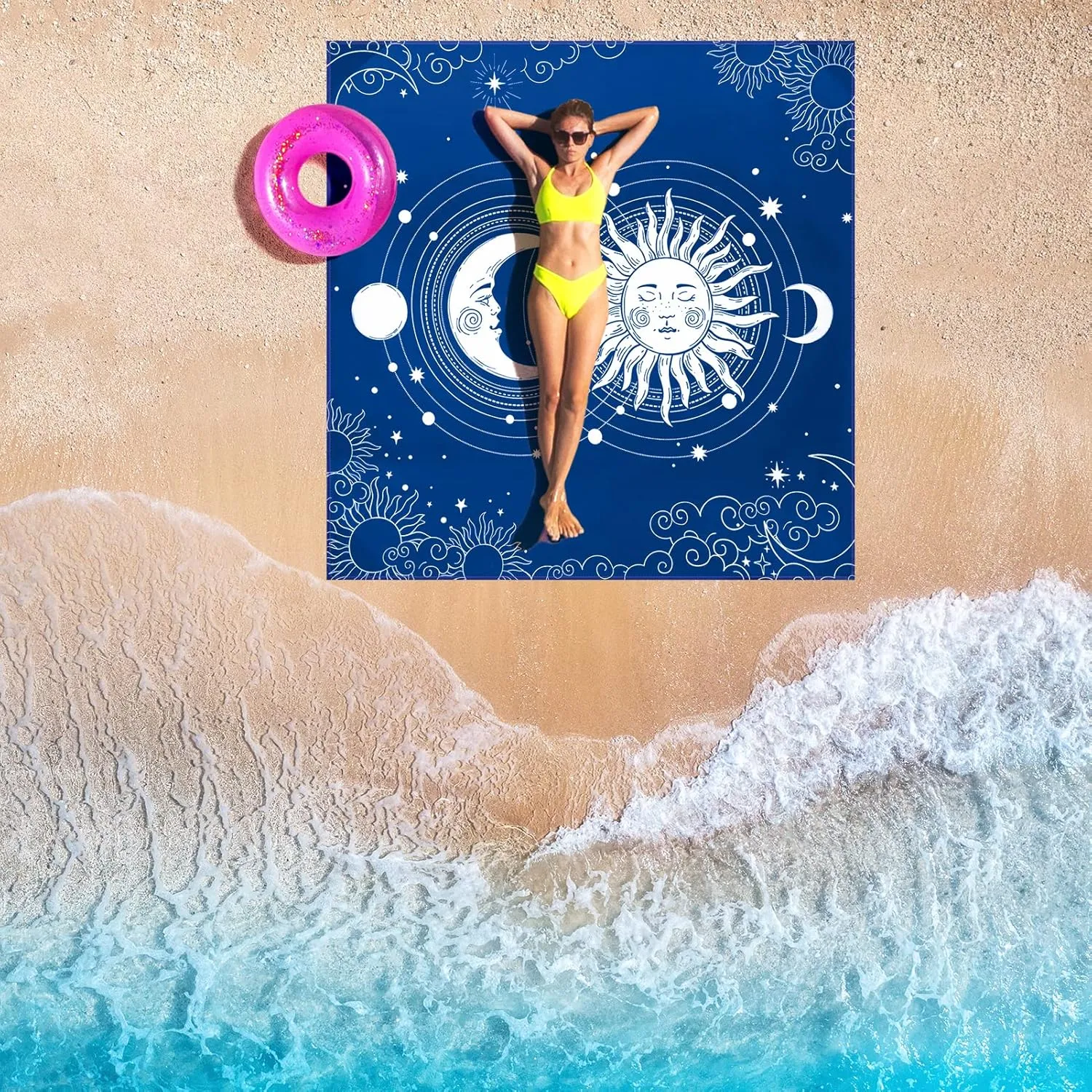 AISPARKY Beach Blanket Waterproof Sandproof, Oversized Large Beach Mat 79" X 83"/120"x108" for 1-8 Adults, Quick Drying&Compact&Lightweight, Picnic Mat Vacation Essentials for Beach Camping Travel