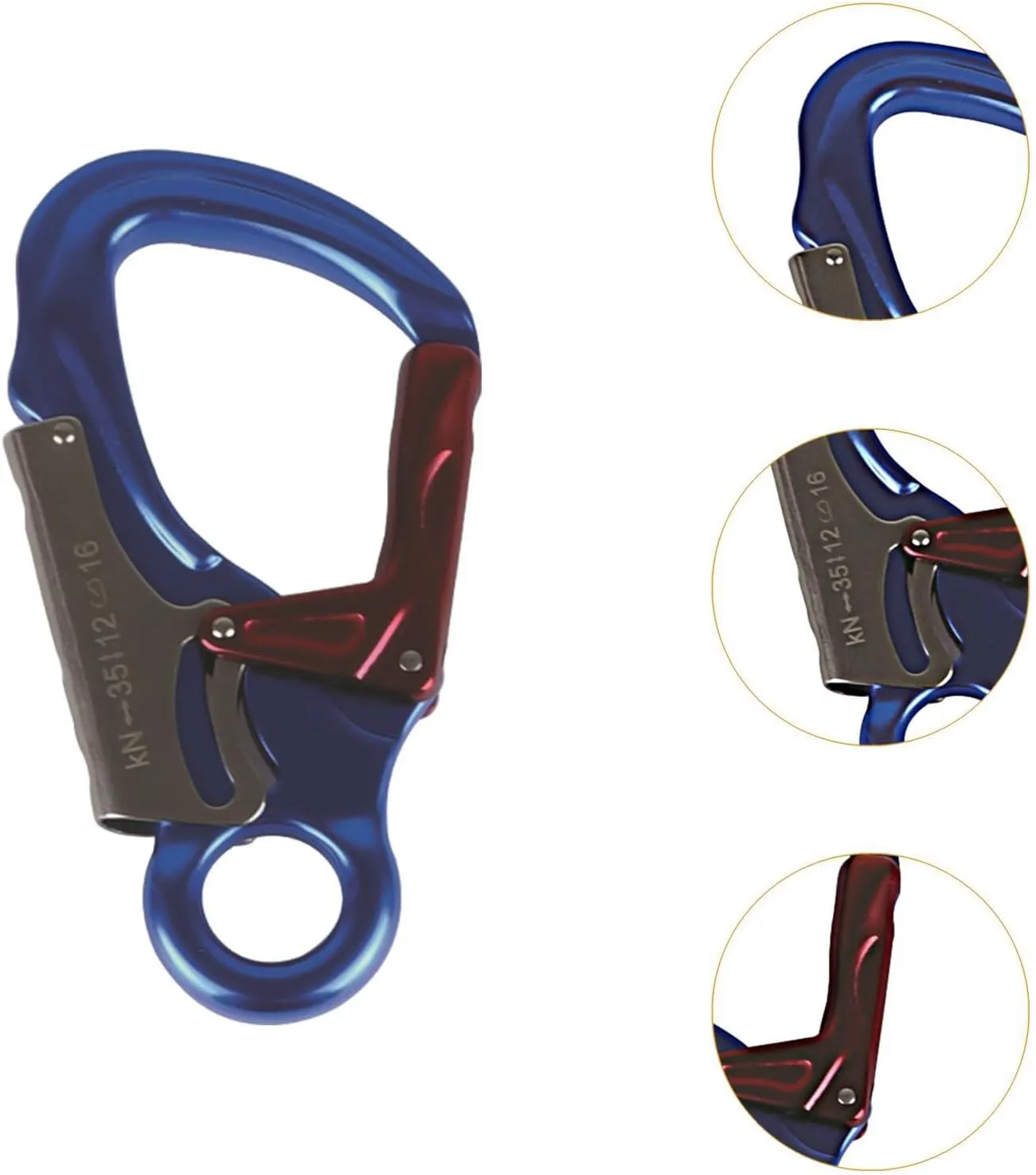 Aluminum Alloy Carabiner Clip with Double Locking Mechanism for Camping