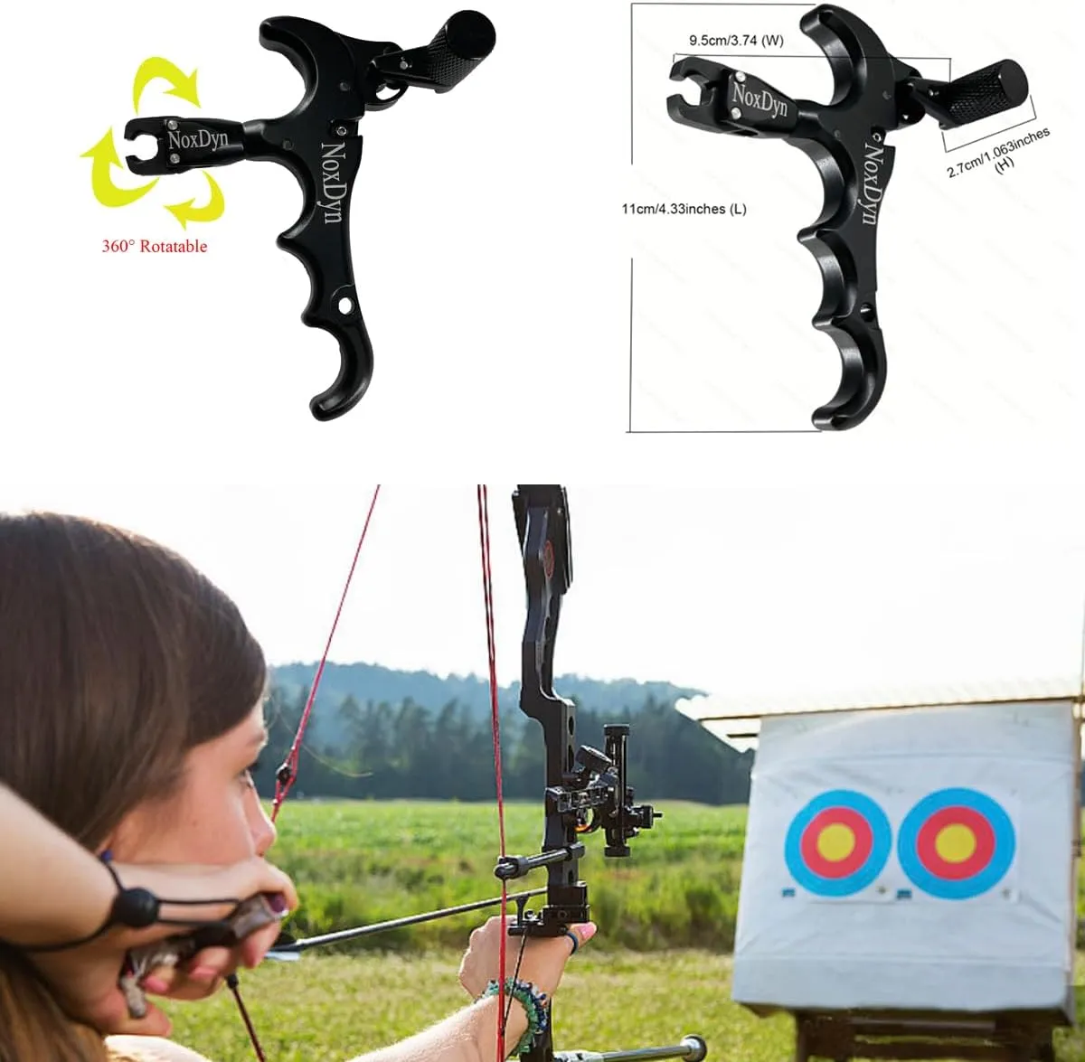 Archery Release 360° Rotatable Thumb Release for Compound Bow