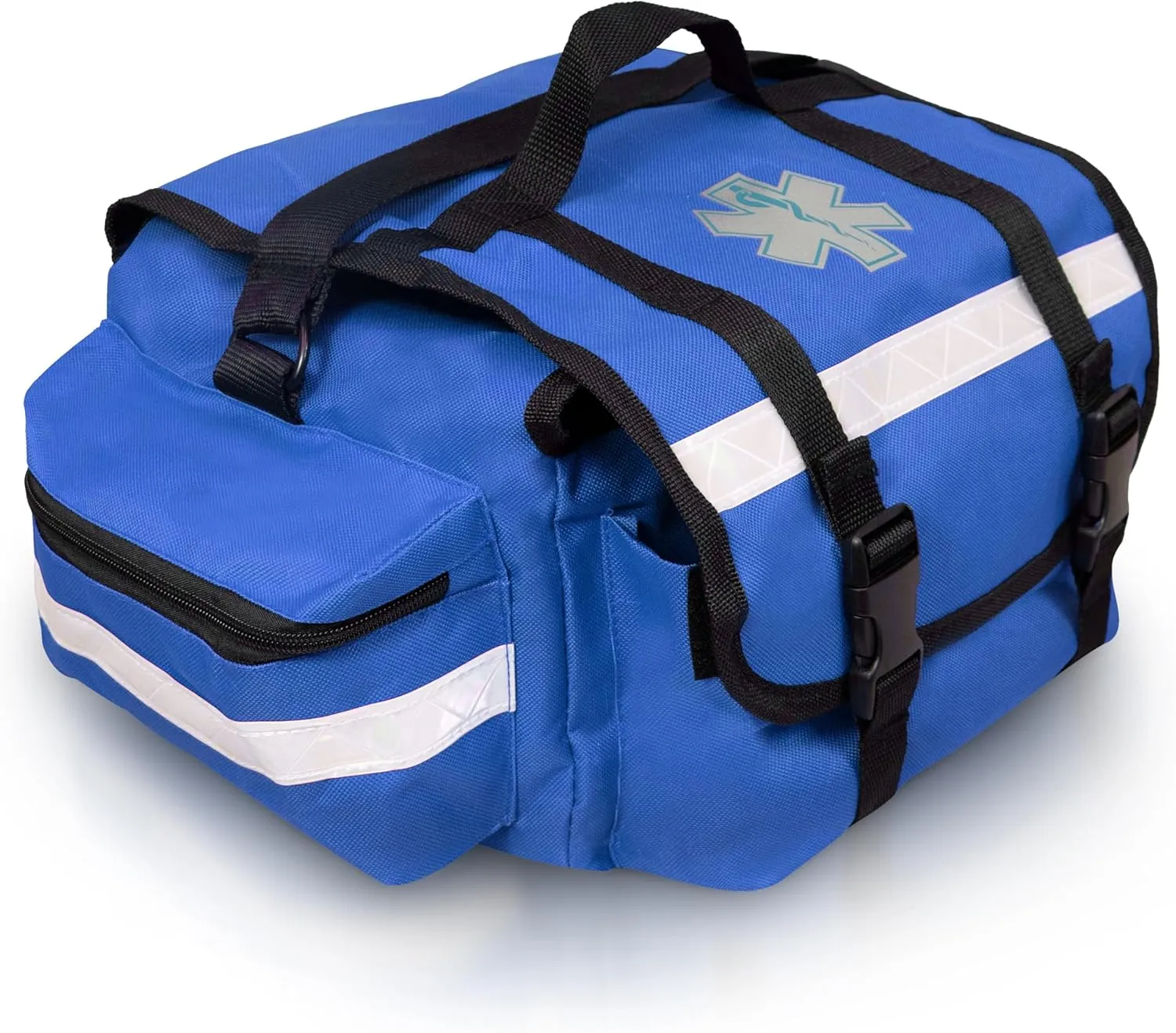 ASA TECHMED First Aid Responder EMS/EMT Emergency Medical Bag Empty 17"x9"x7" - Ideal for Paramedics, Firefighters, Nurses, EMTs, Home Health Aides, Blue