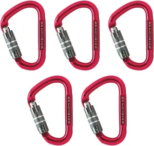 Auto Locking Carabiner 28KN (5-Pack) - Fusion Climb® Eureka - Professional Rock Climbing Carabiner - Heavy Duty Steel - Auto Locking Carabiner for Climbing, Rappelling, D Shaped - UIAA ANSI Compliant