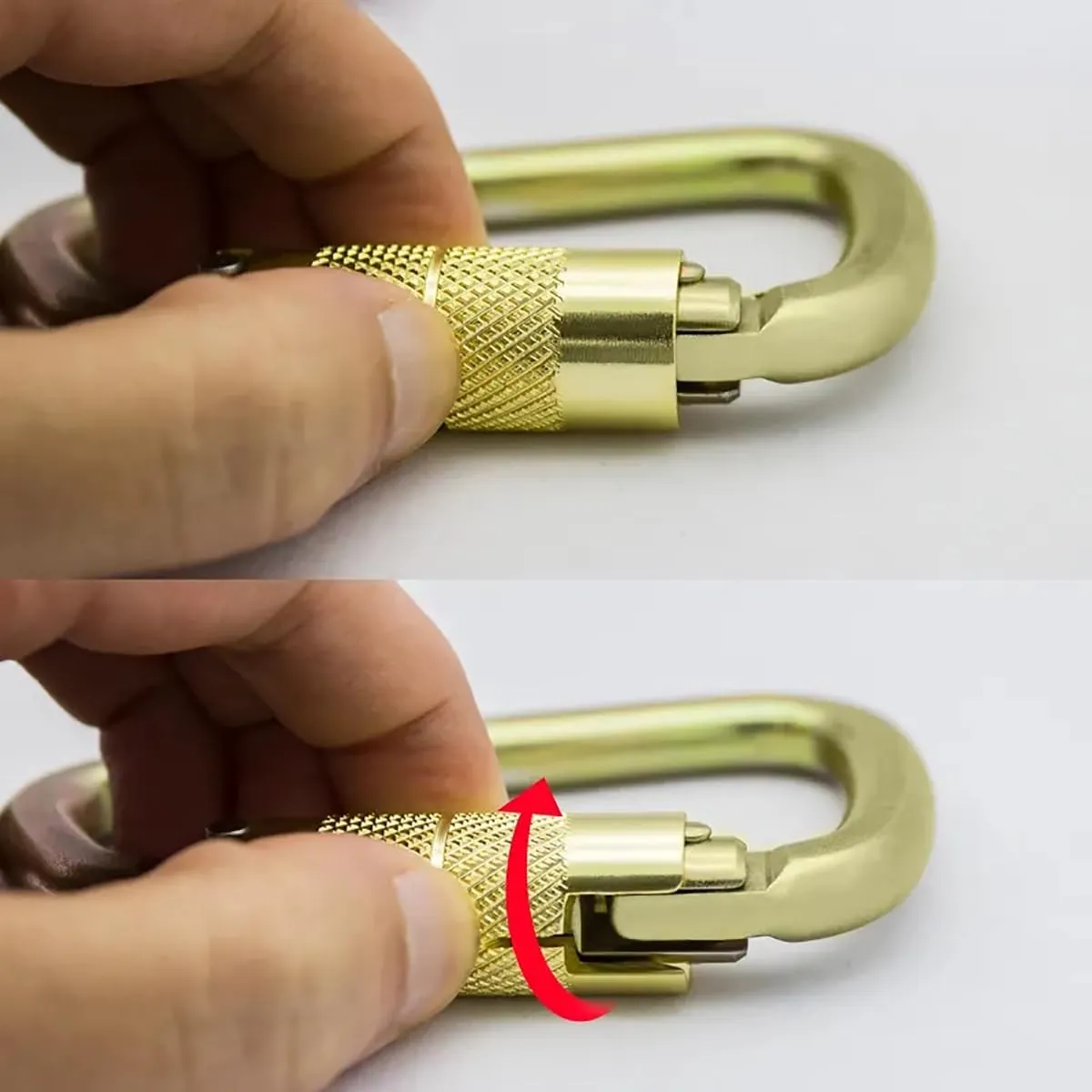 Auto Locking Carabiner 30KN=6500lbs Heavy Duty Large Clip Climbing Carabiner Twist Lock Carabiners for Rock Climbing, Camping, Gym,Rescue (CE Rated,D Shape)