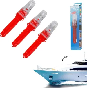 Automatic Marine Flares, Guard Approved Marine Flare Kit, Waterproof Safety Kit for Fishing, Buoys, and Vessel Emergency Signals (Red - 3 pcs)