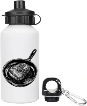 Azeeda 400ml 'Steak in a Frying Pan' Kids Reusable Water/Drinks Bottle (WT00070971)