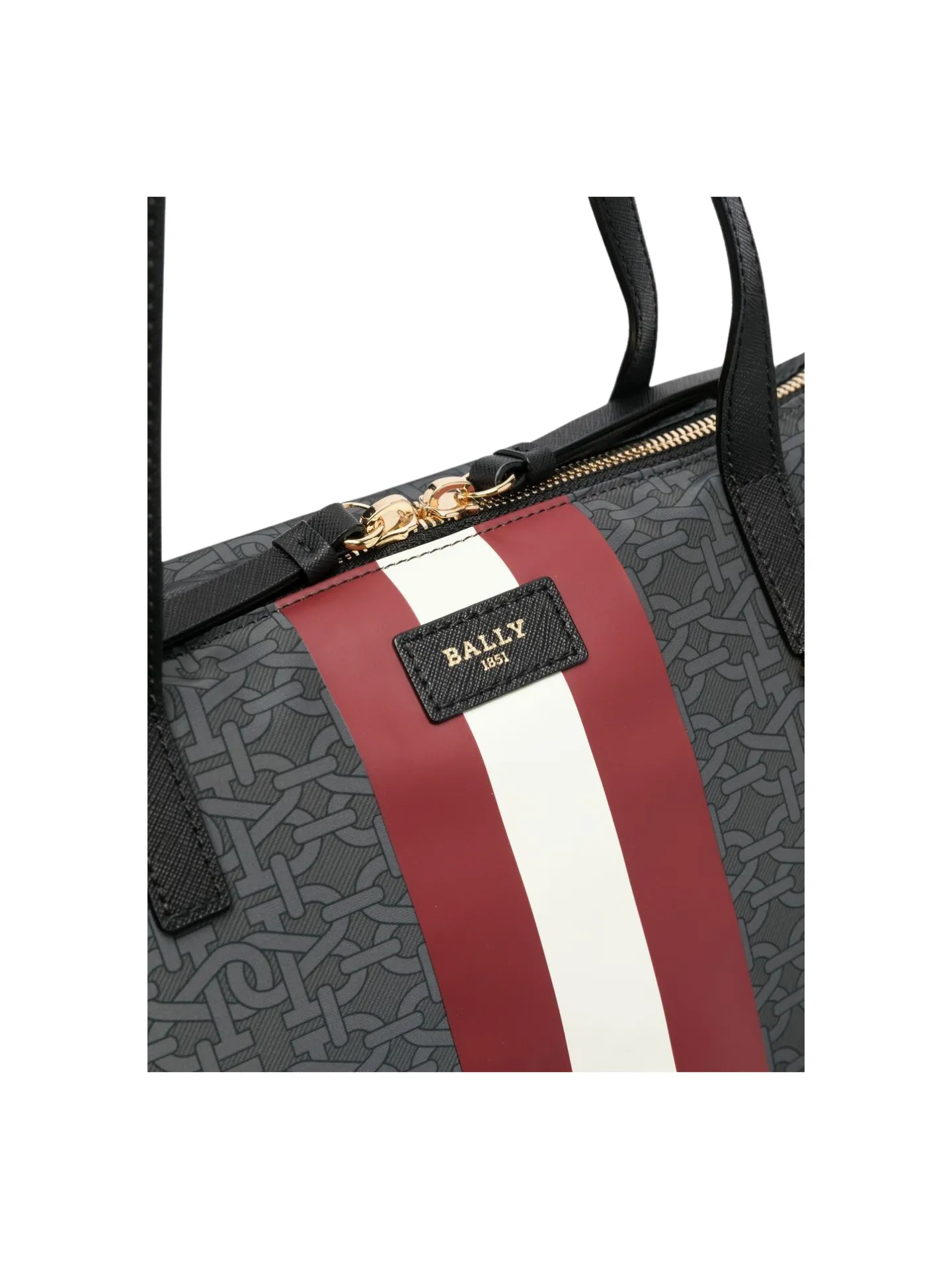 Bally Foldable Monogram Nylon Tote Bag Anthracite Multi
