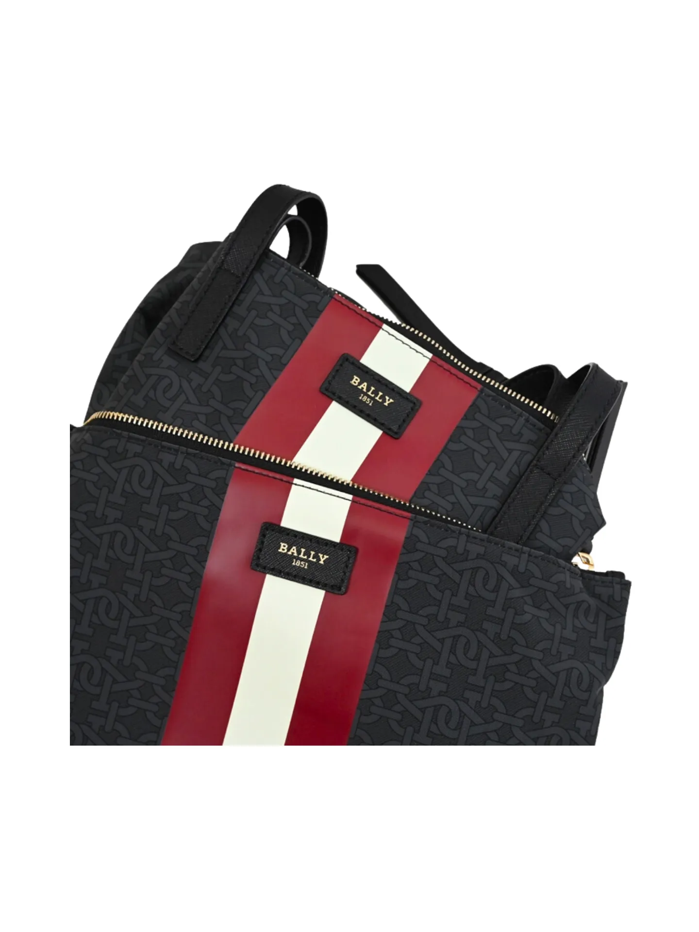 Bally Foldable Monogram Nylon Tote Bag Anthracite Multi