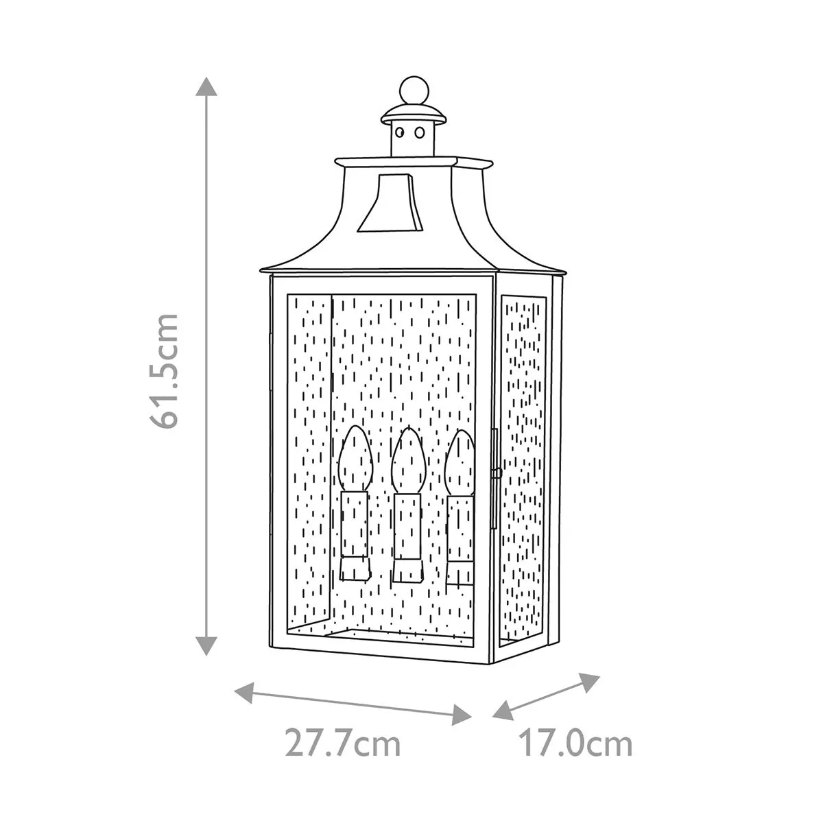 Balmoral 3 Light Wall Lantern | Old Bronze