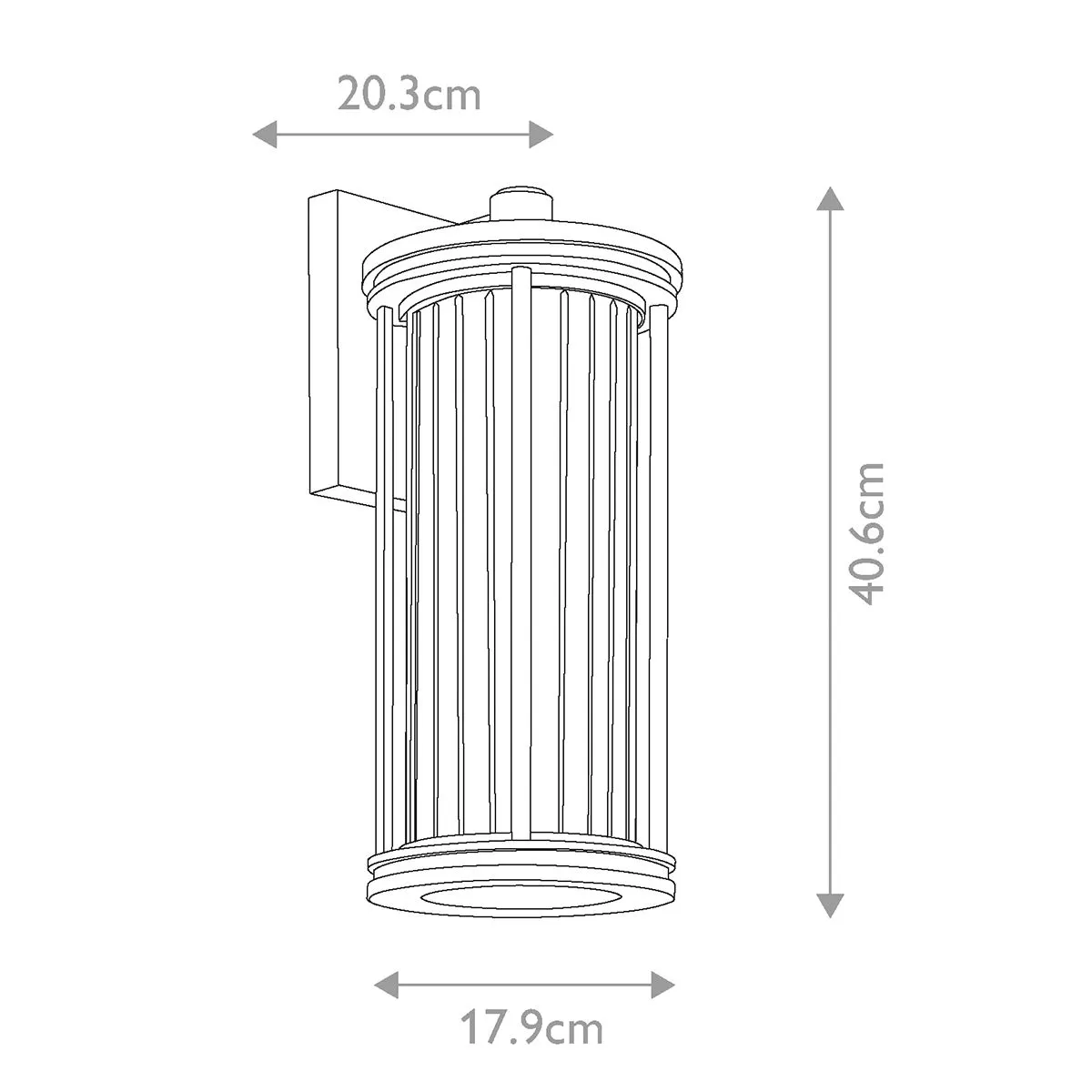 Barras 1 Light Medium Wall Lantern | Black