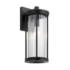 Barras 1 Light Medium Wall Lantern | Black