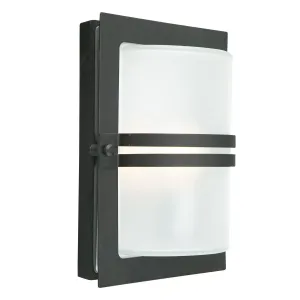 Basel 1 Light Wall Lantern - Black With Frosted Glass | Black