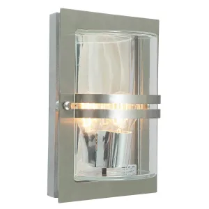 Basel 1 Light Wall Lantern - Stainless Steel With Clear Glass | Stainless Steel