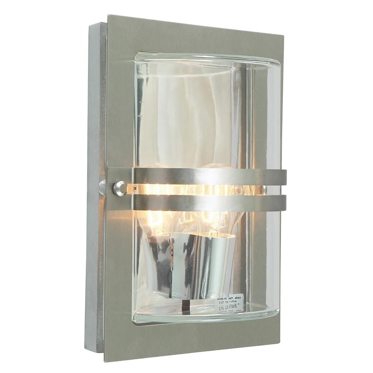 Basel 1 Light Wall Lantern - Stainless Steel With Clear Glass | Stainless Steel