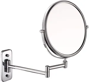 Bathroom Mirror Makeup Vanity Mirror,Two-Sided Wall Mounted Beauty Mirror Multiple Magnification Bathroom Mirror 360° Swivel Extendable Cosmetic Mirror,5X (5X 6inch Silver)