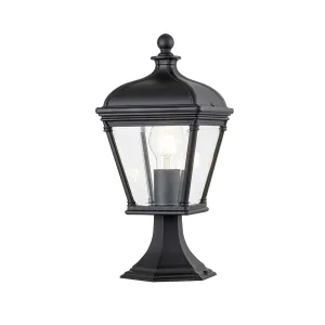 Bayview 1 Light Medium Pedestal Lantern | Black
