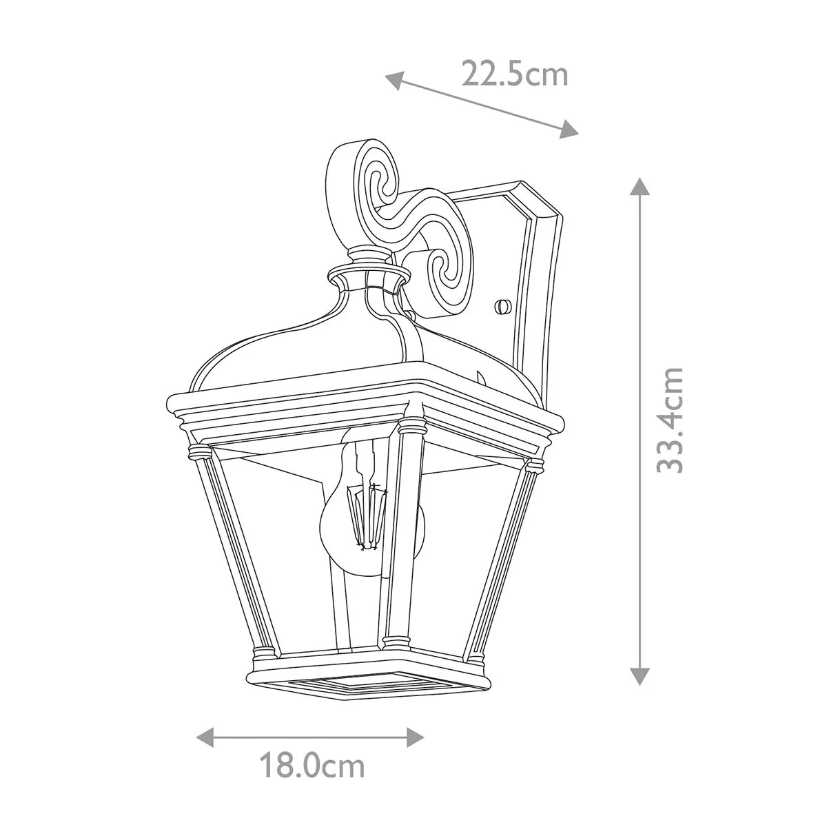 Bayview 1 Light Medium Wall Lantern | Black