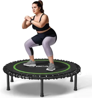 BCAN 450LBS/550LBS Foldable Mini Trampoline, 40"/48" Fitness Trampoline with Durable Bungees, Stable & Quiet Exercise Rebounder for Adults,Great Mini Trampoline for Indoor/Garden Workout - 2