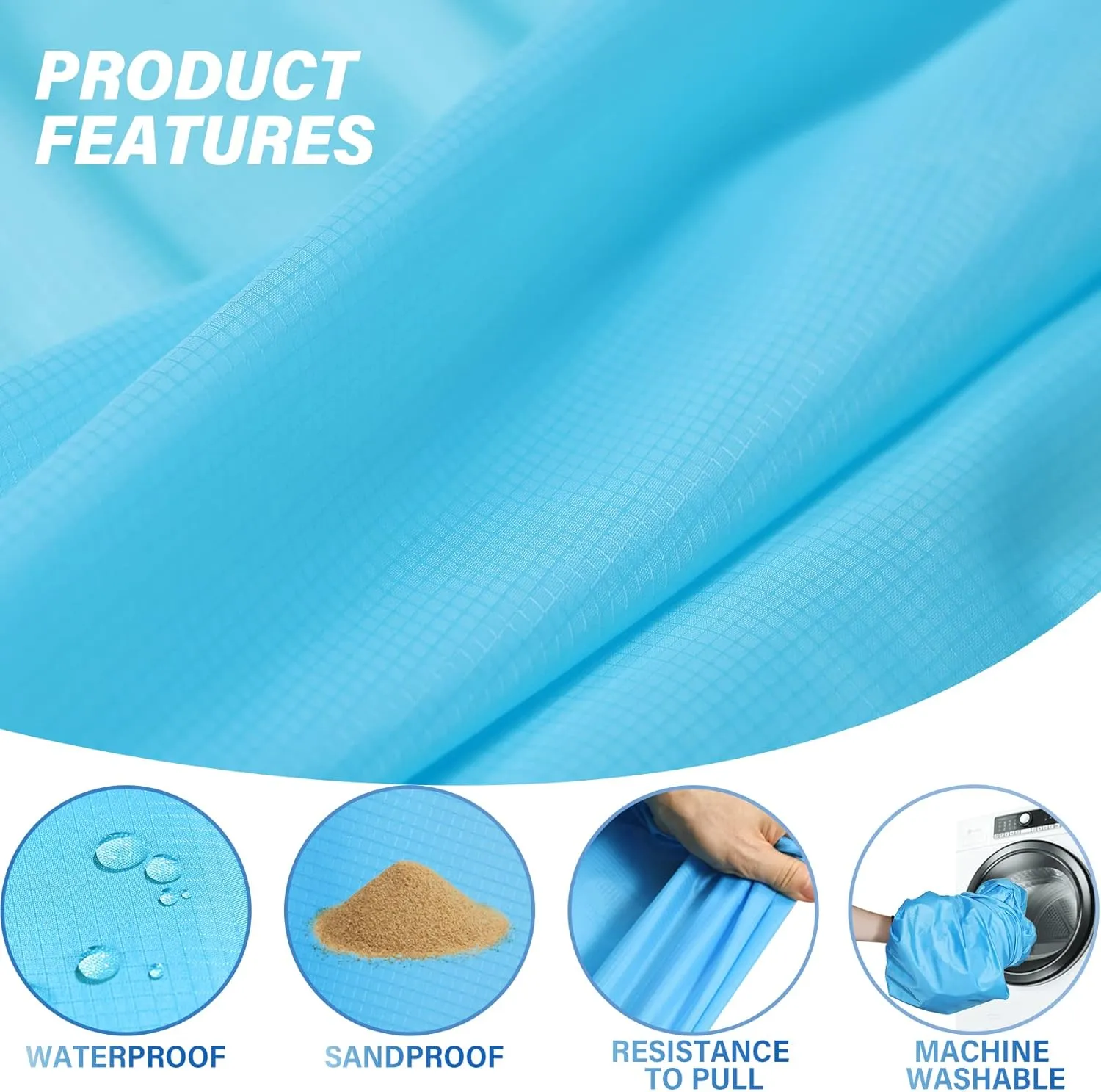 Beach Blanket Oversized Extra Large 10'X 9',Waterproof Sandproof Beach Blanket 2-8 Adults Lightweight Durable for Travel Camping Hiking Picnic (10'X 9', Orange&Blue)