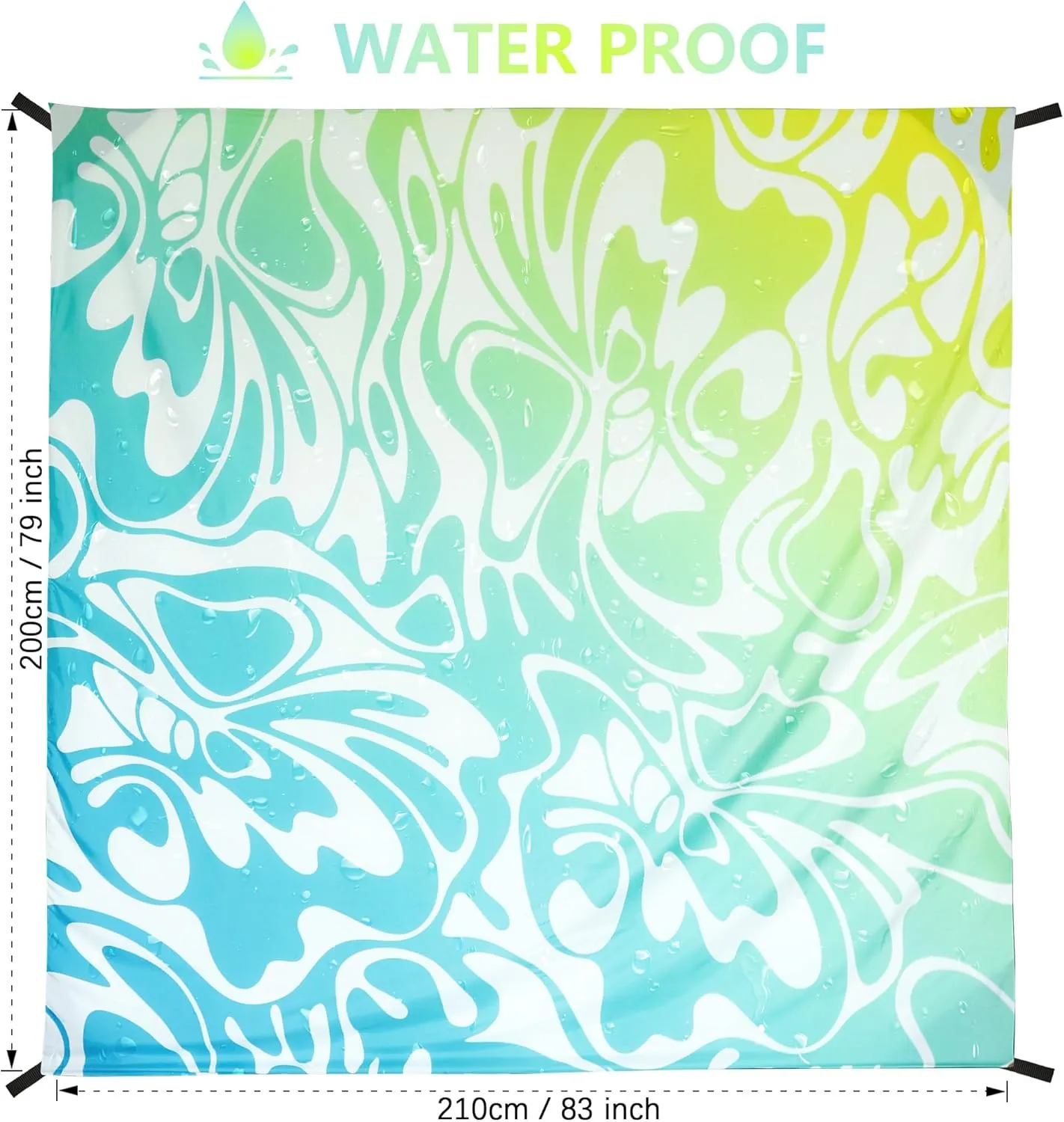 Beach Blanket, Sandproof Beach Mat, Waterproof Quick Drying Lightweight Outdoor Aztec Picnic Mat 79" X 83" for 2-4 Adults with Pocket for Travel, Camping, Hiking