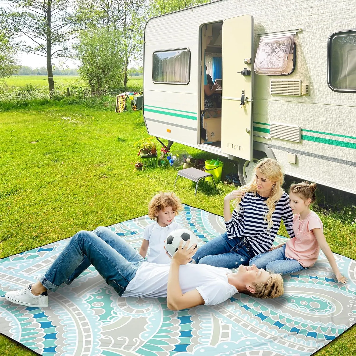 Beach Blanket Waterproof Sandproof Extra Large Oversize Beach Mat Quick Drying Comfort Lightweight Outdoor Picnic Mat for Travel, Hiking, Camping.