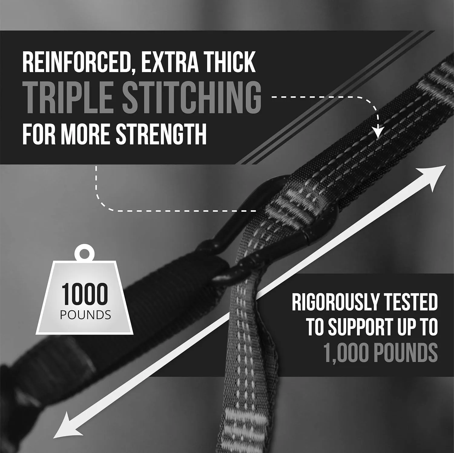 Bear Butt Kodiak Hammock Straps for Trees - 20 Feet Long, 40 Combined Loops - Holds 1000 Pounds - Camping Accessories With Carabiner