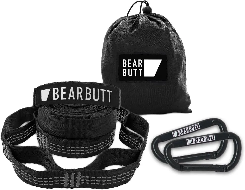 Bear Butt Kodiak Hammock Straps for Trees - 20 Feet Long, 40 Combined Loops - Holds 1000 Pounds - Camping Accessories With Carabiner