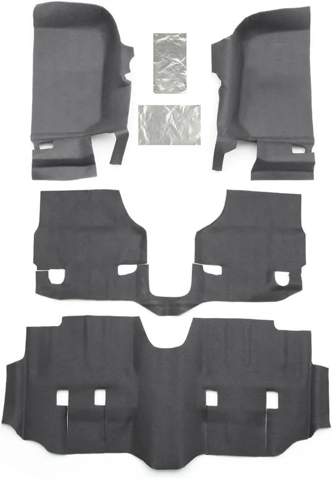 Bedrug BTJK07F4 Set of Grey BedTred Liners fits 2007 2018 Wrangler JK 4 Door - Fully Waterproof & Mold Resistant - Custom Molded - Non Skid Texture
