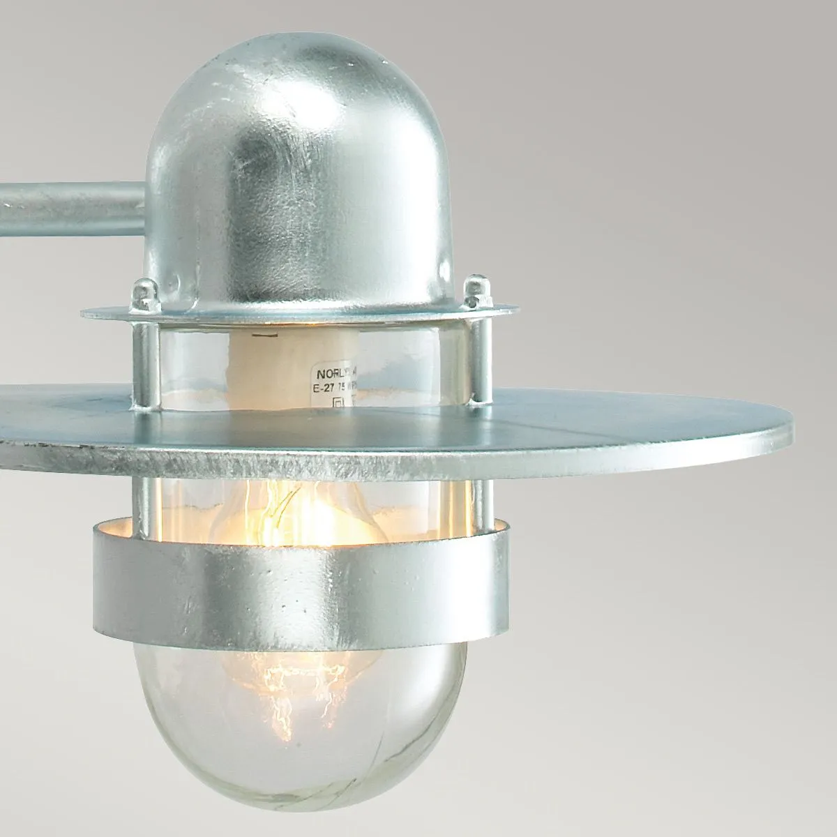 Bergen 1 Light Wall Lantern - Galvanised | Galvanised