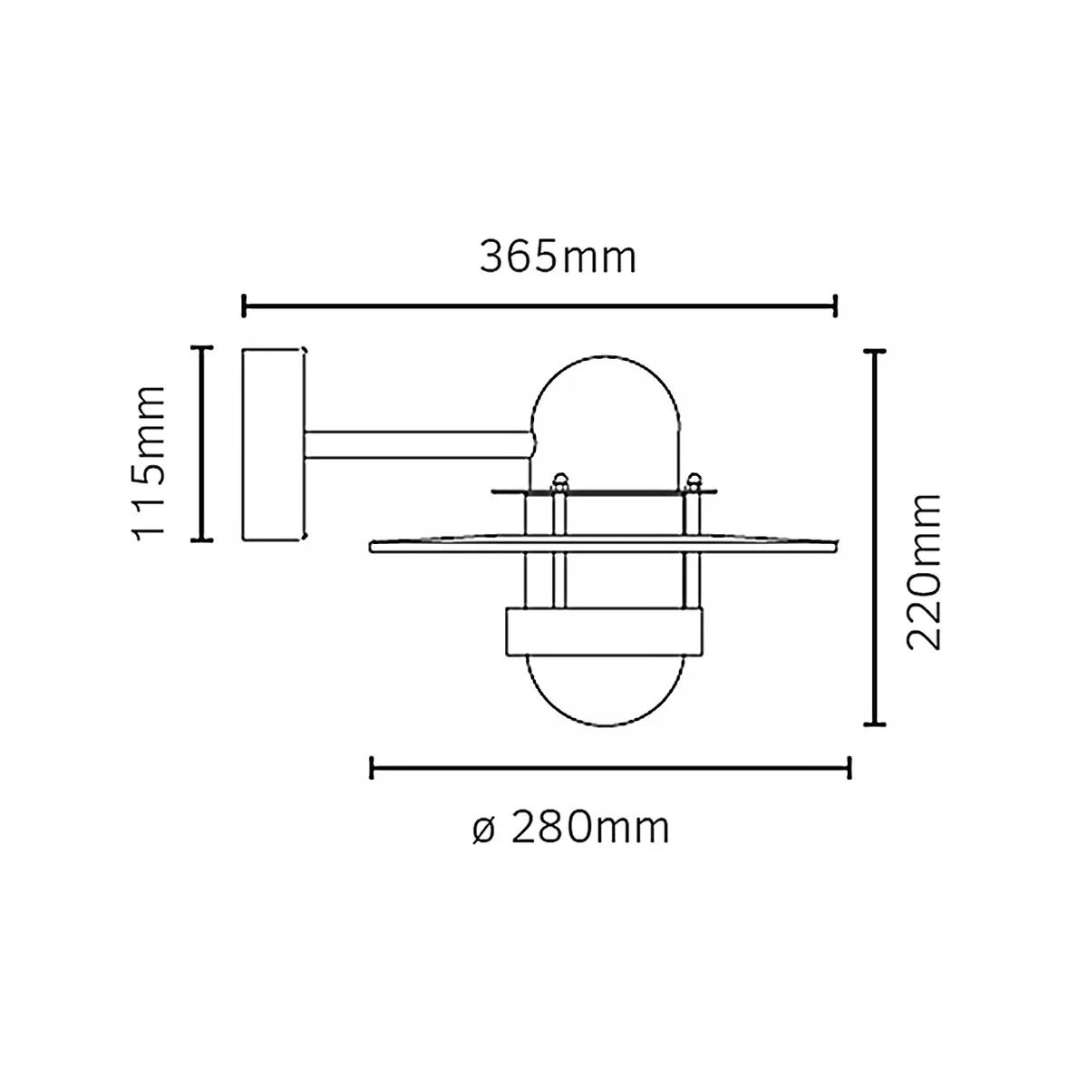 Bergen 1 Light Wall Lantern - Galvanised | Galvanised