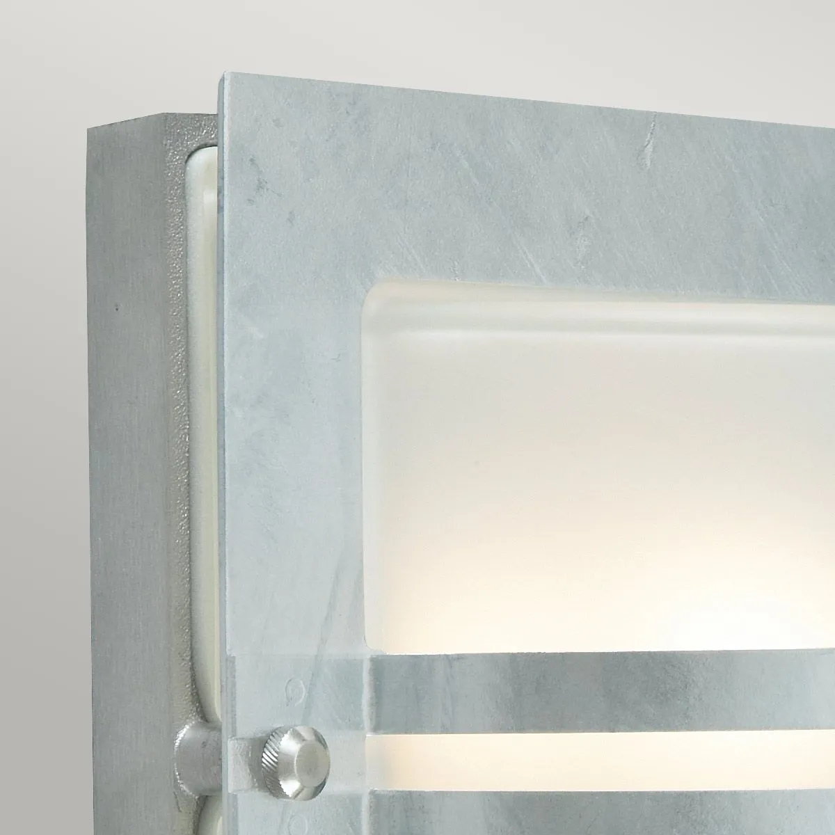 Bern 1 Light Wall Lantern - Galvanised With Frosted Glass | Galvanised