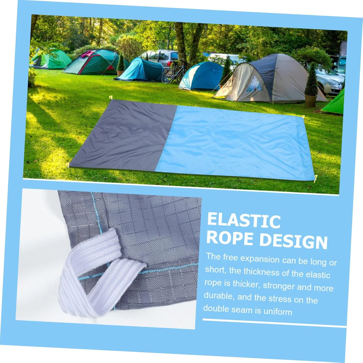 BESPORTBLE 2pcs Camping Blanket Packable Multi-Purpose Mat Pool Ground Cloth Quick Dry