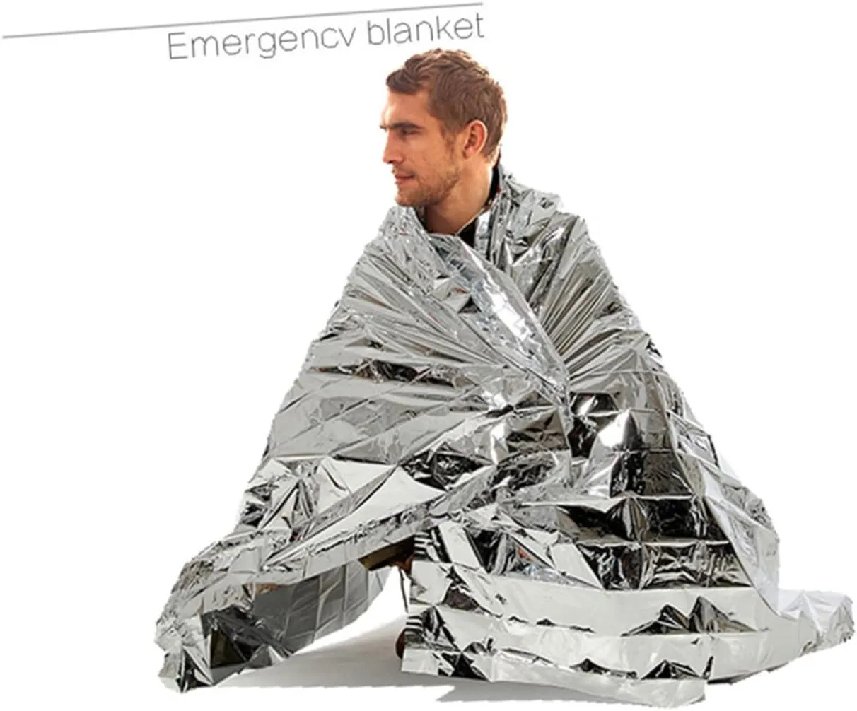 BESPORTBLE 3pcs Emergency Foil Blanket 160x210cm Reflective Thermal Waterproof Windproof Outdoor Hiking Cover