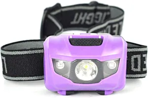 BESPORTBLE 3W Fishing Headlamp Waterproof Headlight Flashlight Headlight 120 Lumens 4 Lighting Modes for Running Hiking Camping Reading Fishing Hunting Jogging (Purple)