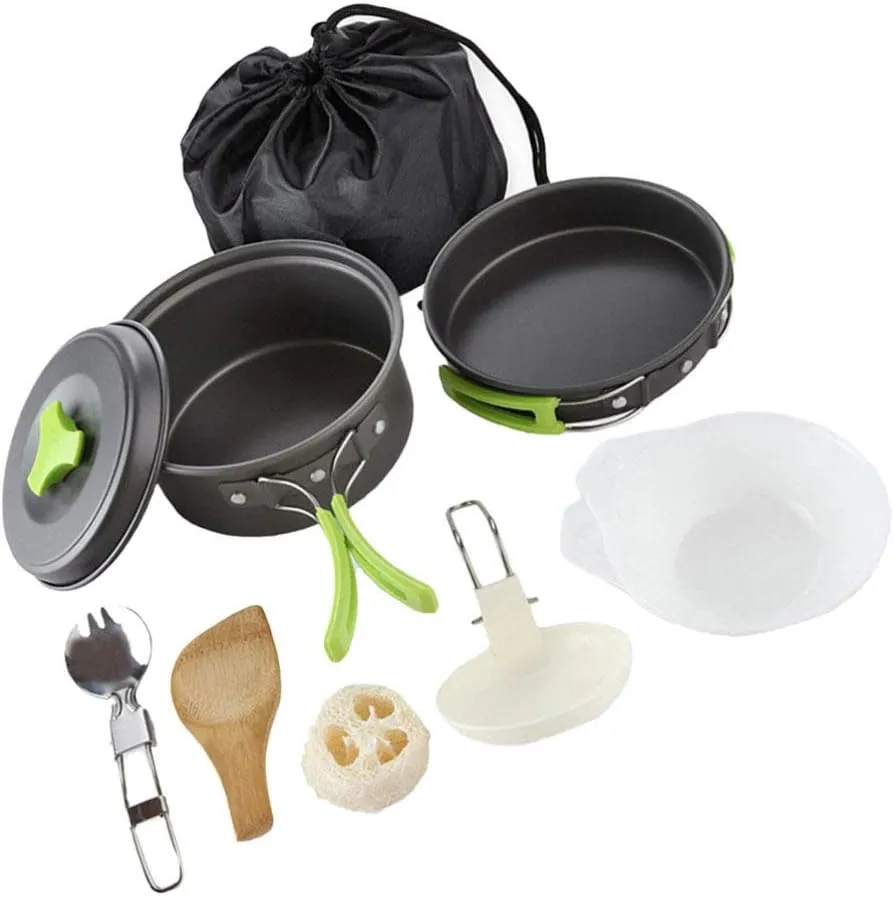 BESPORTBLE Camping Cookware 1-2 Person Portable Titanium Set Hiking Cooking Utensils