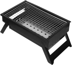 BESPORTBLE Travel-friendly Portable Bbq Grill Small Outdoor Grill for Camping Folding Design Stainless Steel for Picnic