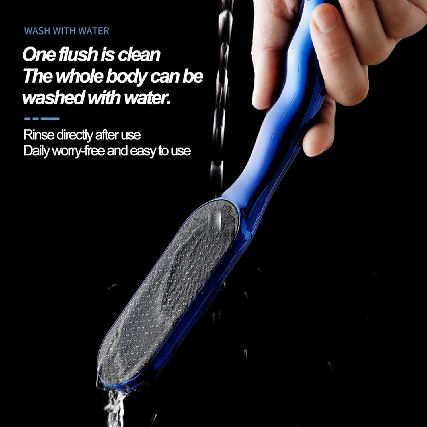 Beyond The Cream Foot File Nano Glass for Foot Care Remove Hard Skin, Long Handle Callus Dead Skin Remover, Professional Pedicure Tool for Smooth Feet Safe (Gold Blue)