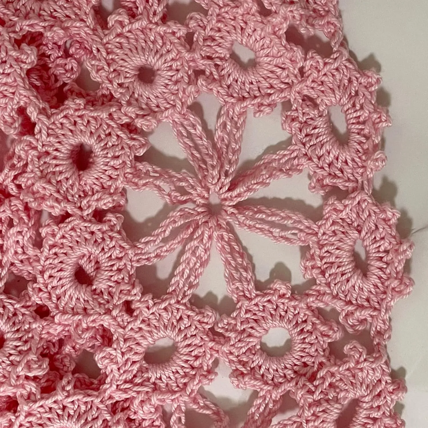 BIBITIME Women Lace Crochet Beanie Hat Handmade Knitted Cutout Floral Skull Cap